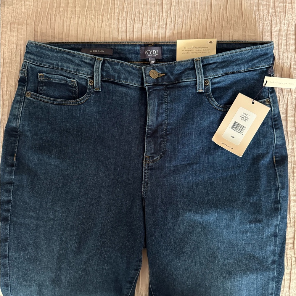 NYDJ women’s Dark Blue Sheri Slim Jeans